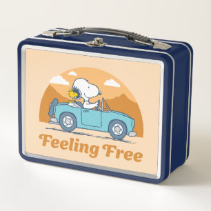 Road Trippin   Peanuts Feeling Free Metal Lunch Box