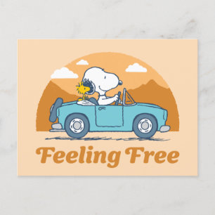 Road Trippin   Peanuts Feeling Free Postcard