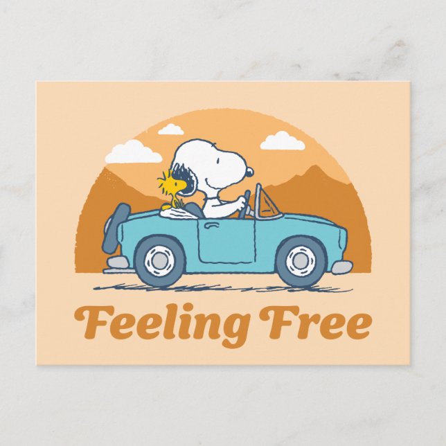 Road Trippin | Peanuts Feeling Free Postcard (Front)