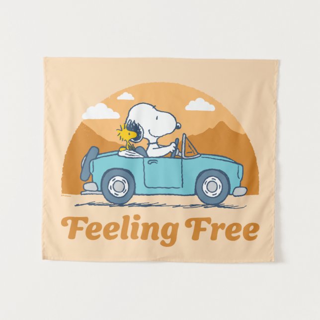 Road Trippin | Peanuts Feeling Free Tapestry (Front (Horizontal))