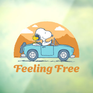 Road Trippin Peanuts Feeling Free Window Cling
