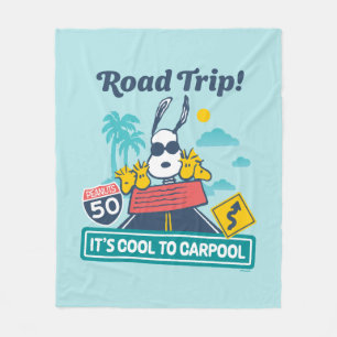 Road Trippin   Peanuts It's Cool To Carpool Fleece Blanket