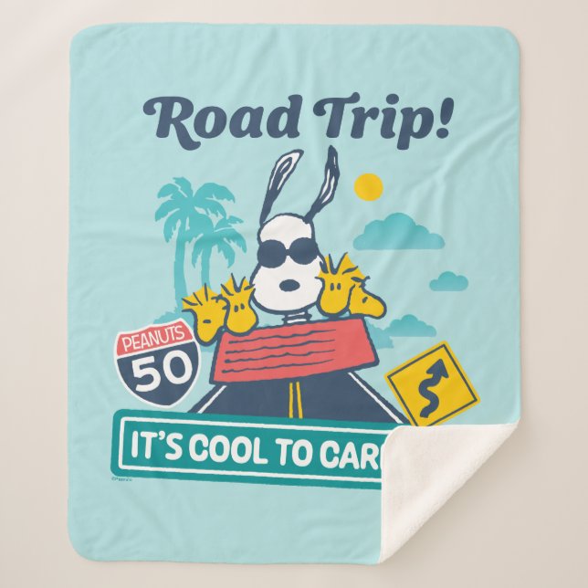Road Trippin | Peanuts It's Cool To Carpool Sherpa Blanket (Front)
