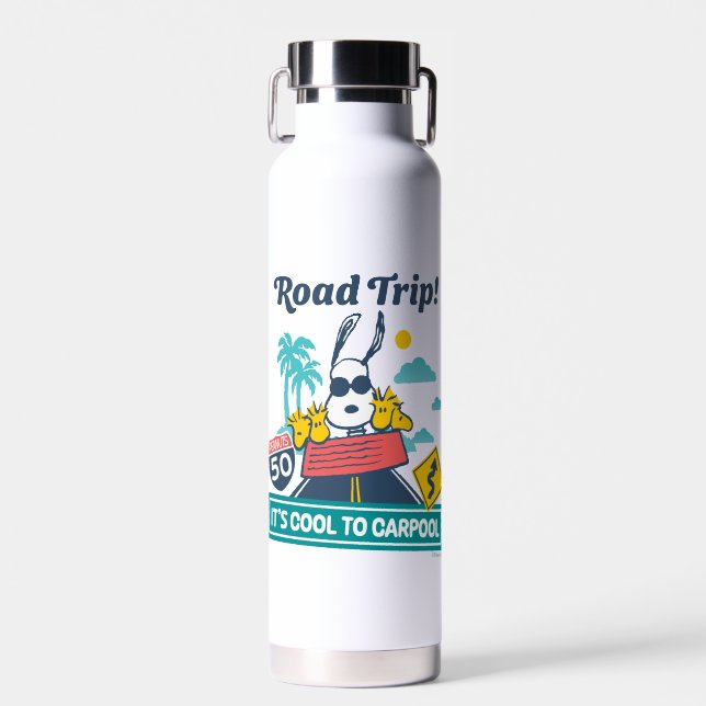Road Trippin | Peanuts It's Cool To Carpool Water Bottle (Front)