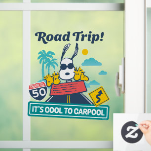 Road Trippin Peanuts It's Cool To Carpool Window Cling