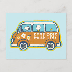 Road Trippin   Peanuts Road Trip Van Postcard