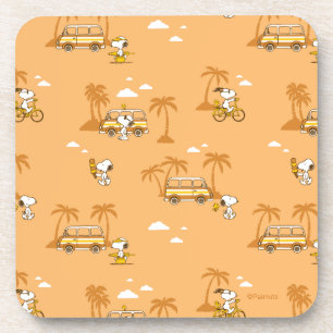 Road Trippin Peanuts Snoopy Beach Pattern Coaster