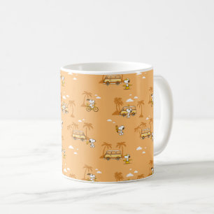 Road Trippin Peanuts Snoopy Beach Pattern Coffee Mug