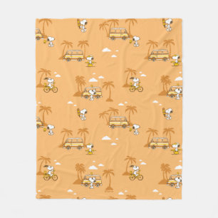 Road Trippin   Peanuts Snoopy Beach Pattern Fleece Blanket