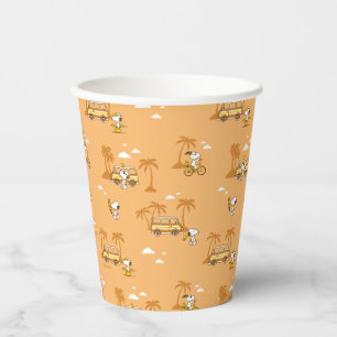 Road Trippin   Peanuts Snoopy Beach Pattern Paper Cups
