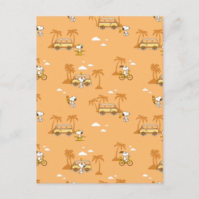Road Trippin | Peanuts Snoopy Beach Pattern Postcard (Front)