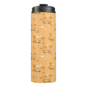 Road Trippin Peanuts Snoopy Beach Pattern Thermal Tumbler