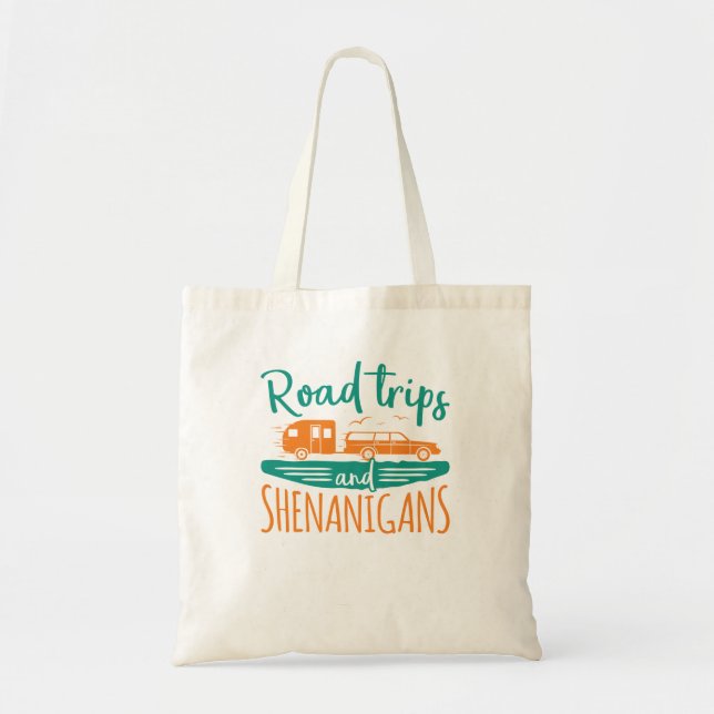 Road Trips and Shenanigans Family Vacation Tote Bag (Front)