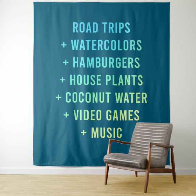 Road Trips and Watercolors and Hamburgers Tapestry (In Situ)
