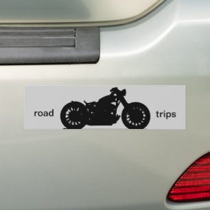 Road Trips . Motorcycle Bumper Sticker