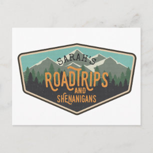 Road Trips & Shenanigans Personalised Postcard