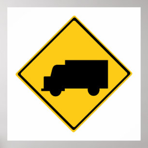 Road Truck Warning Sign