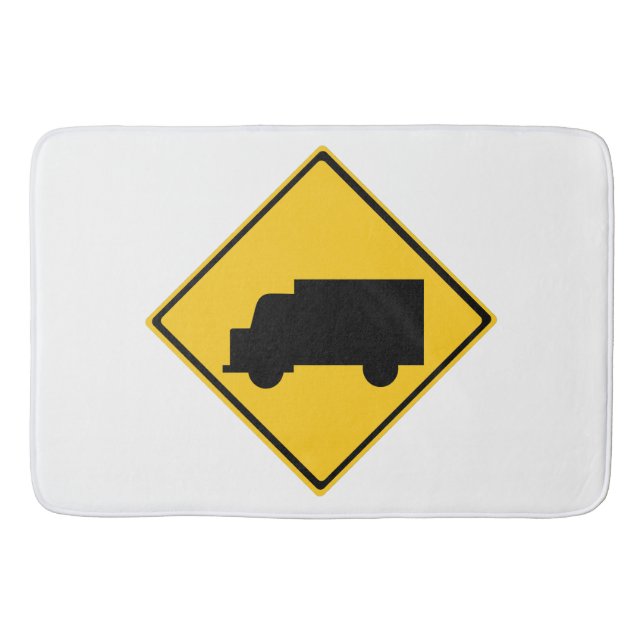 Road Truck Warning Sign  Bath Mat (Front)
