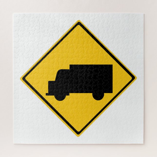 Road Truck Warning Sign Jigsaw Puzzle (Vertical)