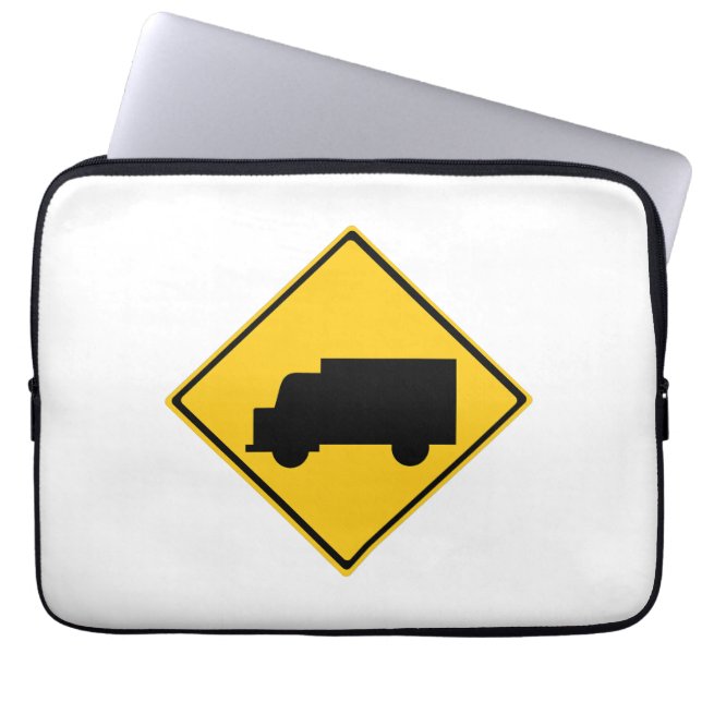 Road Truck Warning Sign Laptop Sleeve (Front)