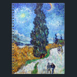 Road with Cypress and Star (1890) Vincent Van Gogh Notebook<br><div class="desc">These charming and elegant lined paper spiral writing notepads feature Vincent Van Gogh's post-impressionist artwork "Road with Cypress and Star" (1890). Van Gogh's blue night starry sky paintings are graced and endowed with enduring beauty thanks to his expressive, natural brushstrokes. Dutch Post-Impressionist painter Vincent van Gogh created "Road with Cypress...</div>