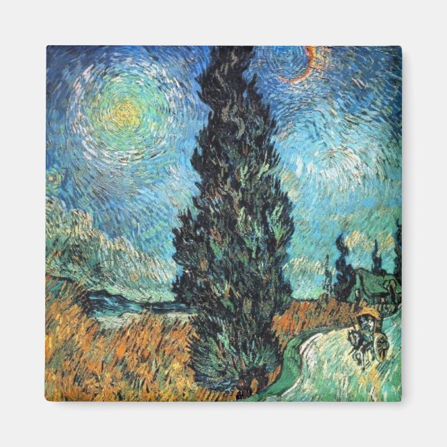 Road with Cypress and Star Magnet (Front)