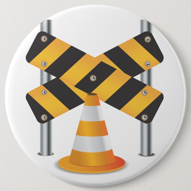 Road Works 6 Cm Round Badge (Front)