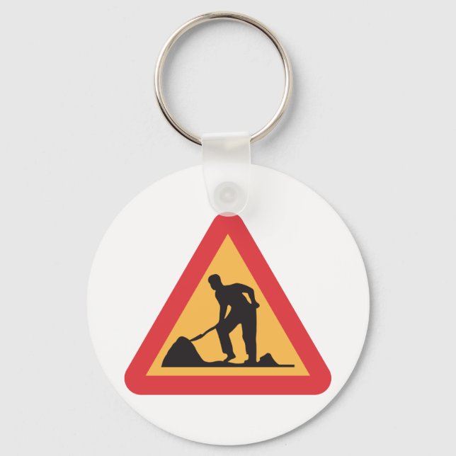 Road Works Sign Key Ring (Front)