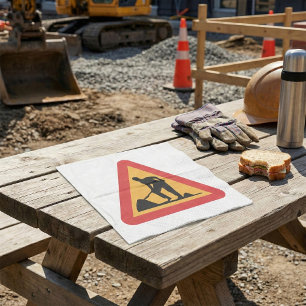 Road Works Sign Napkin