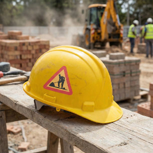 Road Works Sign Square Sticker