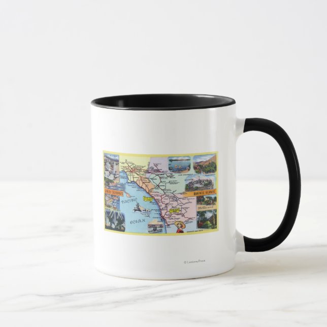 Roadmap of Southern CA Romantic Highways Mug (Right)