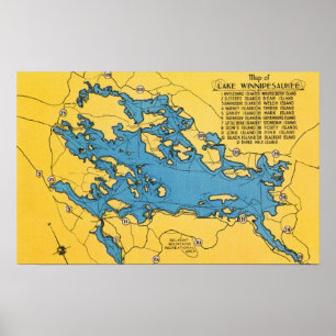 Roadmap of the Lake and Highways Poster
