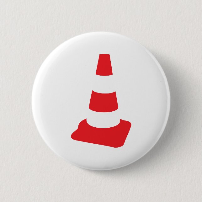roadmarker traffic cone roadwork 6 cm round badge (Front)