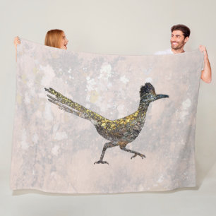 ROADRUNNER BASKING IN NEW MEXICO SUNSHINE FLEECE BLANKET