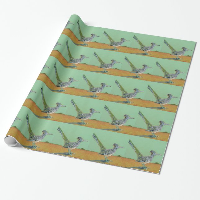 Roadrunner Bird Wrapping Paper (Unrolled)