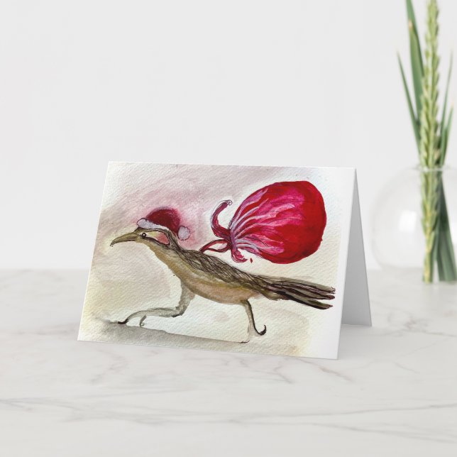 Roadrunner Christmas Thank You Card (Front)