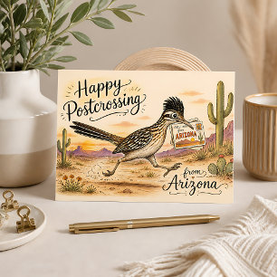 Roadrunner Happy Postcrossing from Arizona Postcard