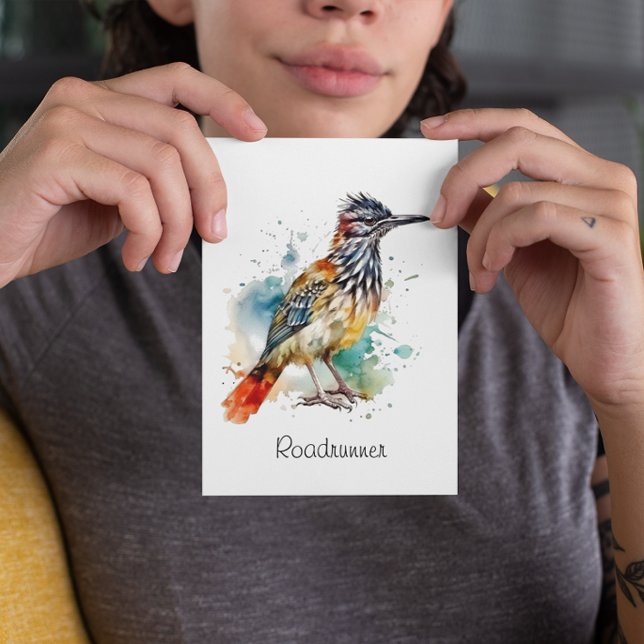Roadrunner in vibrant watercolor postcard (Creator Uploaded)