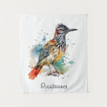 Roadrunner in vibrant watercolor