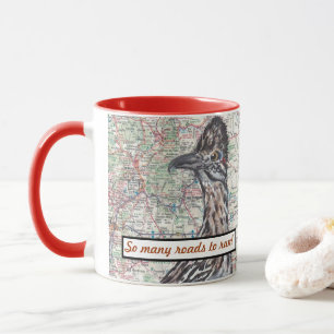 Roadrunner New Mexico Map Santa Fe Humour Highways Mug