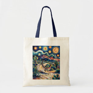 Roadrunner of Joshua Tree Van Gogh Night Custom Tote Bag
