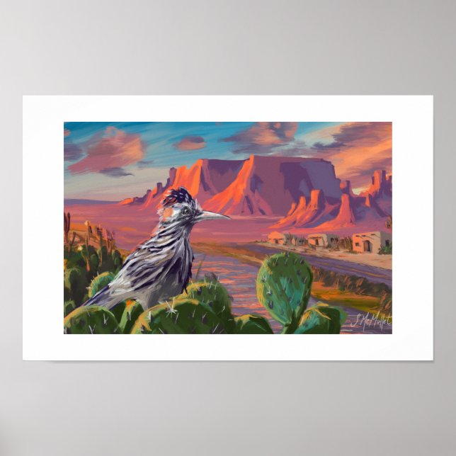 Roadrunner perched poster (Front)