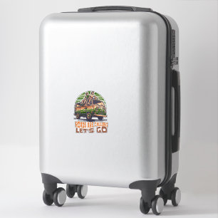 "Roads Are Calling, Let's Go" Retro Vanlife Vinyl 