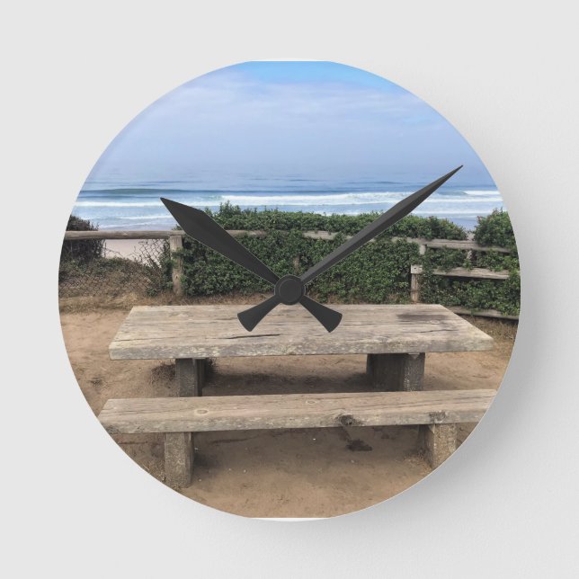 Roads End, Lincoln City, Oregon Round Clock (Front)