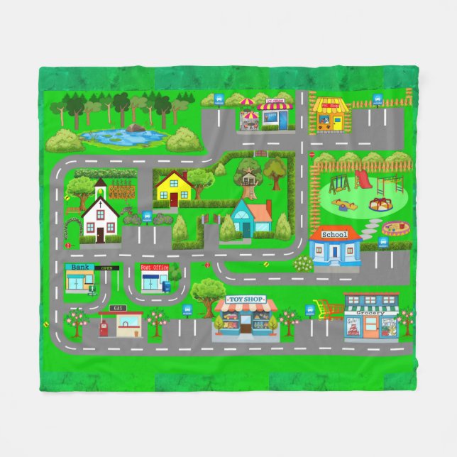 Roads for Cars   Fleece Blanket (Front (Horizontal))
