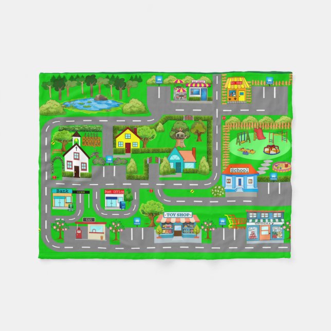 Roads for Cars Fleece Blanket (Front (Horizontal))