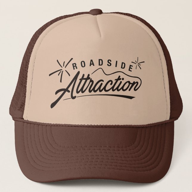 Roadside Attraction Logo Trucker's Hat (Brown) (Front)