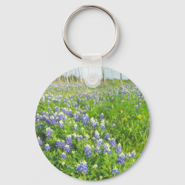 Roadside Bluebonnets Key Ring (Front)