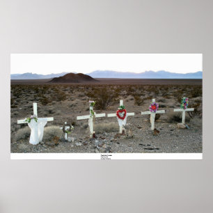 Roadside Crosses, Highway 95 Poster