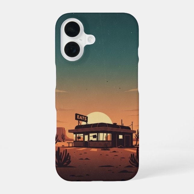 Roadside Diner Silence iPhone 16 Case (Back)